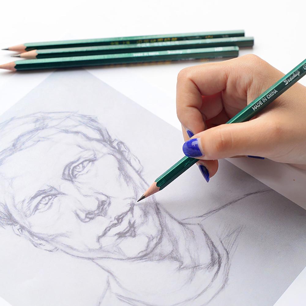 Milieu Set Van 12 Schets Pro Tekening Potloden Bereik Houtskool Schetsen Potlood Zwarte Matte Potlood