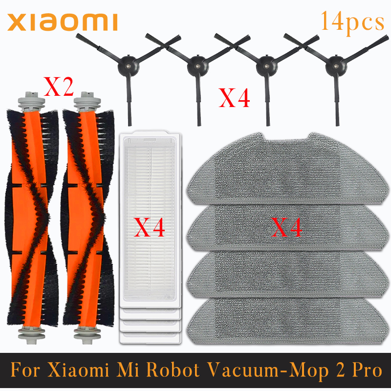 Voor Xiaomi Mi Robot Vacuüm-Mop 2 Pro/Lite MJST1SHW MJSTL Hepa Filter Mop Doek Belangrijkste Zijborstel Mijia Stofzuiger Accessoires: Donkergrijs