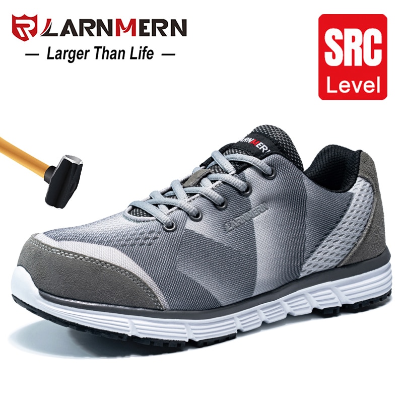 LARNMERN Men's Work Shoes Steel Toe Safety Shoes Comfortable Lightweight Anti-smashing Non-slip Construction Protective Footwear