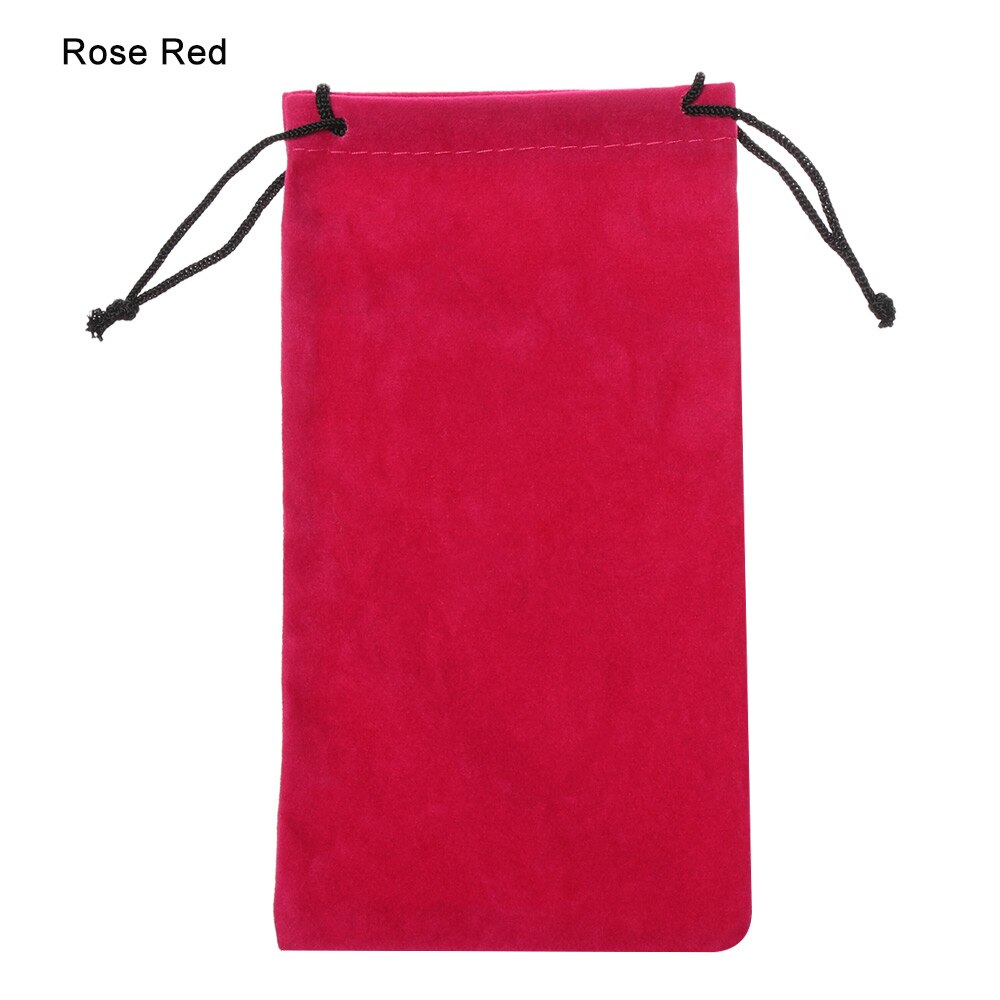 1Pc Koord Fluwelen Zakjes 18X9Cm Sieraden Verpakking Display Tassen Zachte Brillen Pocket Bril Doek Bag Eyewear case: rose red