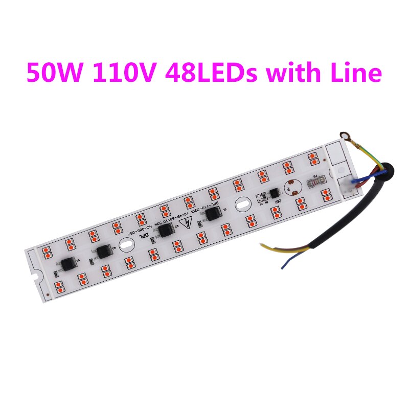 Borbede vokse lys 50w/100w 220v/110v fuldspektrum indendørs led plante vokse lys vandtæt oversvømmelseslys eu us stik: 48gl-50w 110v chip
