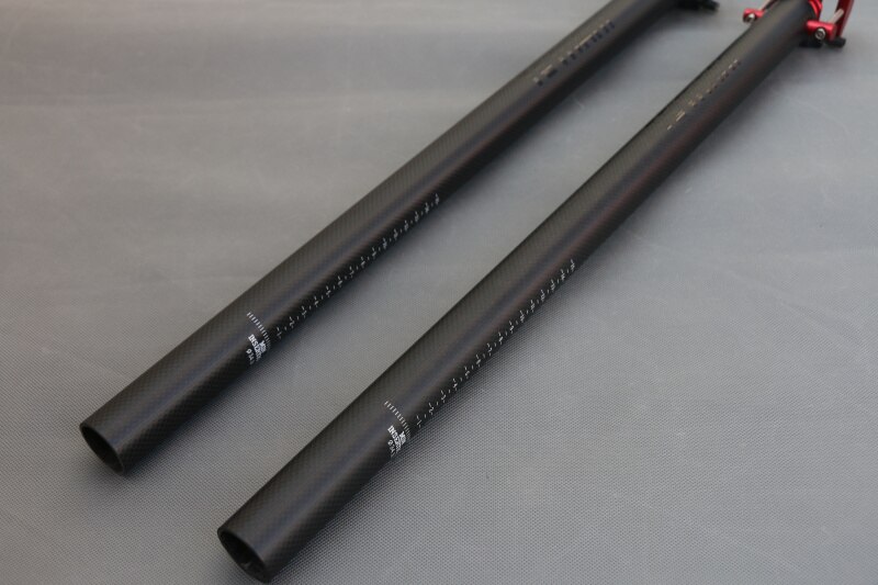 TEMANI-tija de sillín de bicicleta 3K T800, de carbono completo, BMX/plegable, tubo de bicicleta ultraligero, recta, /33,9x34,9mm, 580