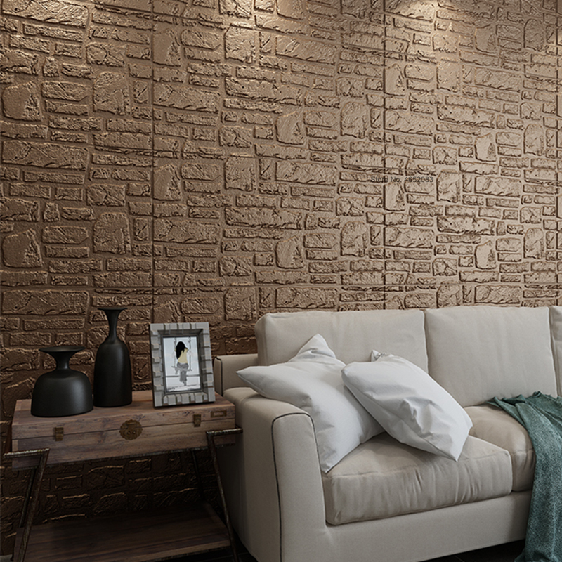 Zelfklevende 3D Behang Waterdichte Tv Achtergrond 3D Muurstickers Woonkamer Behang Slaapkamer Decoratie Baksteen Behang