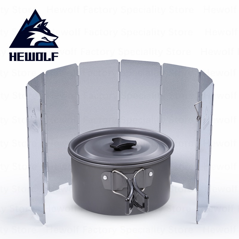 Hewolf outdoor camping kachel winddicht schild opvouwbaar lichtgewicht kachel windscherm kachel gereedschap draagbare kook bbq accessoires