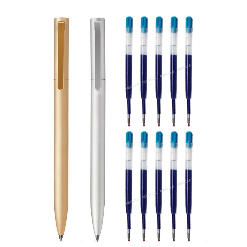 Metalen Gel Pen Met Vullingen Voor Xiaomi Metalen Bord Pen Pennen 0.5Mm Zwart/Blauw/Rode Inkt Glad roterende Low-Key Elegante Voor Business
