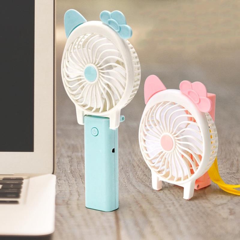 Mini Cartoon Hand-Held Usb Electric Fan Foldable Student Fan Portable Field Activity Outing Cooling Mini Fan