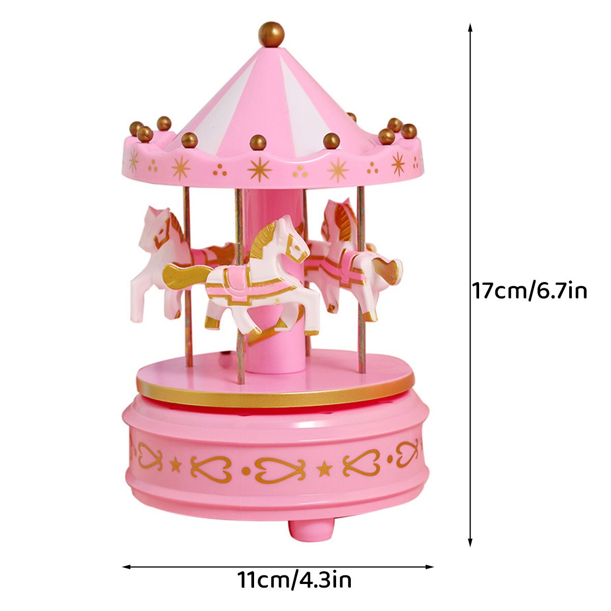 Carrousel Muziekdoos Met Licht Merry-Go-Round Muziek Dozen Geometrische Muziek Babykamer Decoratie Kerst Bruiloft Verjaardag