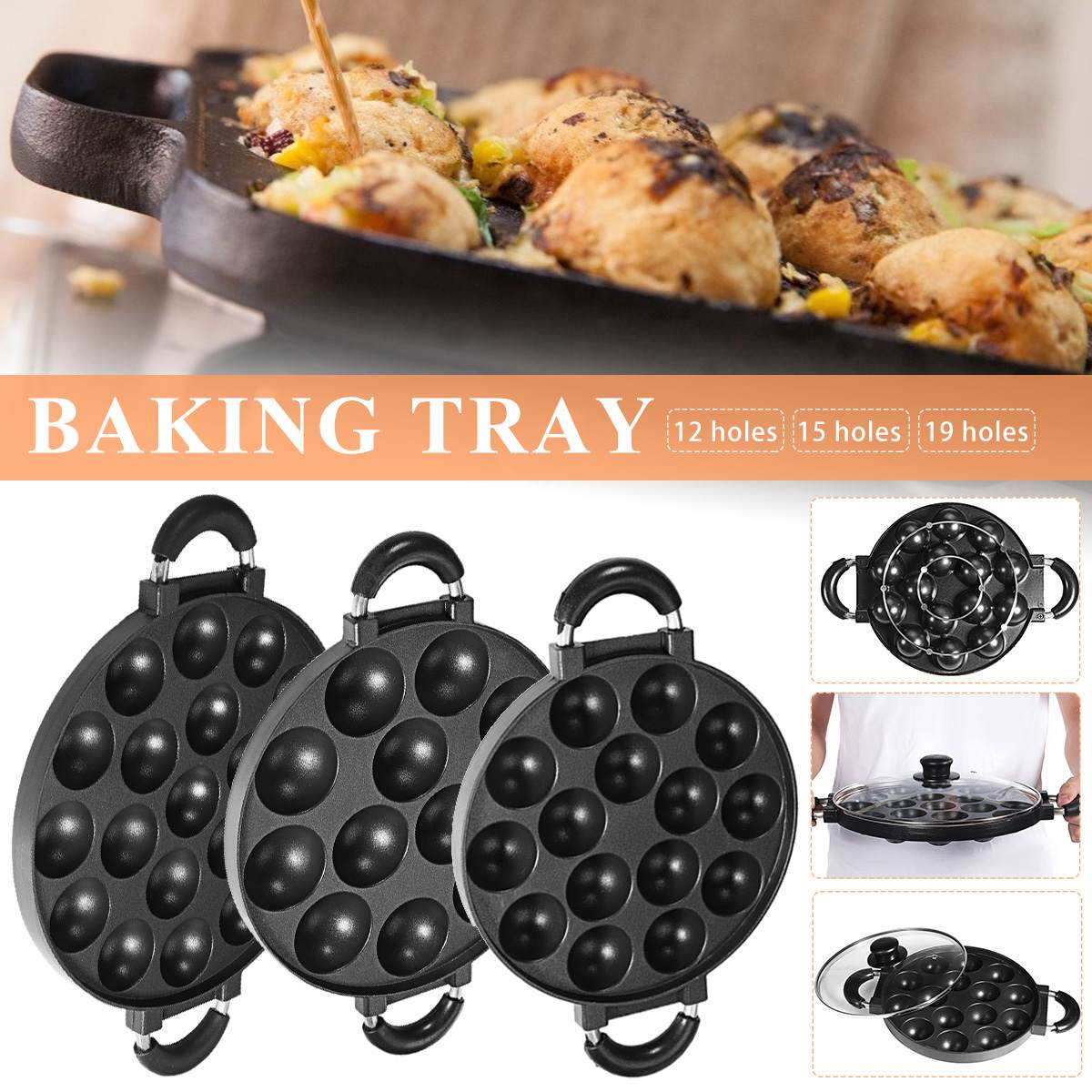 12/15/19 Gaten Takoyaki Maker Grill Pan Octopus Bal Plaat Thuis Koken Bakken Formulieren Mold Lade Bakken Pan Voor keuken Gereedschap