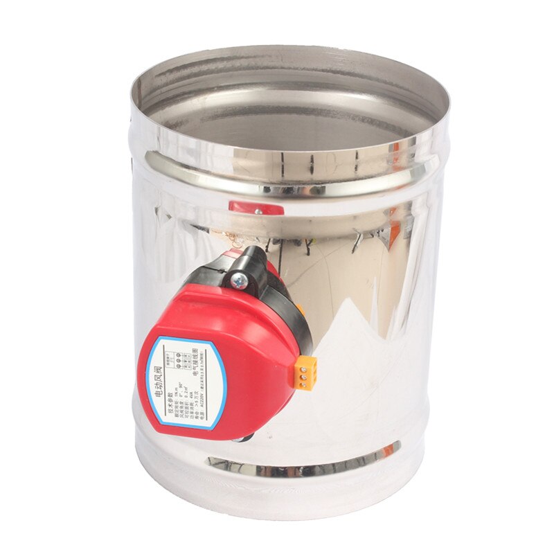 80/100/125/150/200 Mm Rvs Elektrische Luchtkanaal Demper Klep Hvac Luchtkanalen gemotoriseerde Air Demper AC220V Actuator Drive
