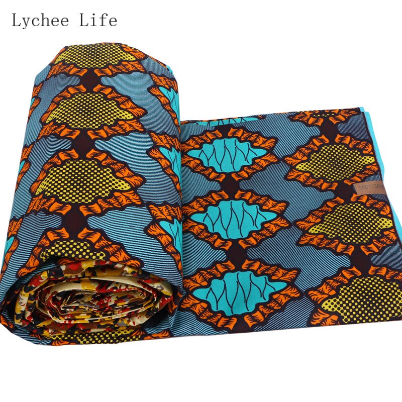 Lychee Leven Shell Gedrukt Polyester Batik Stof Ankara Afrikaanse Binta Echte Wax Stof Diy Vrouwen Jurk Maken Accessoires