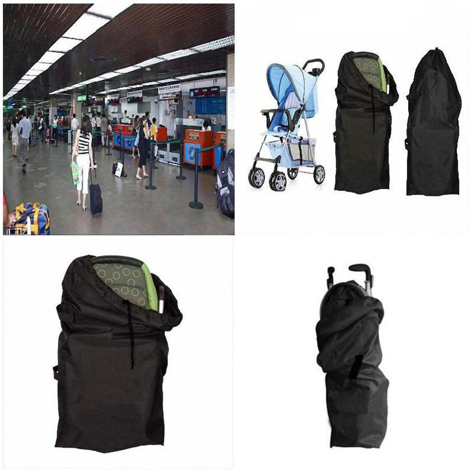 Faltbare Kinderwagen Aufbewahrungstasche - Kompakte Leichte Reisetasche für Flughafen Bahnhof