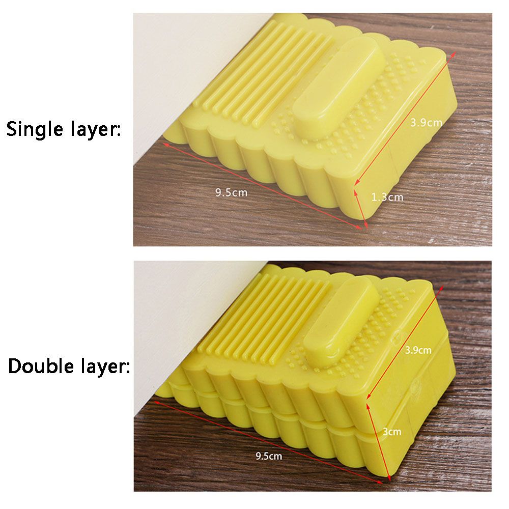 Tope de puerta de silicona de seguridad, Tope de puerta de cuña de bloque, retenedor trasero de puerta de oficina en casa, parada anticolisión