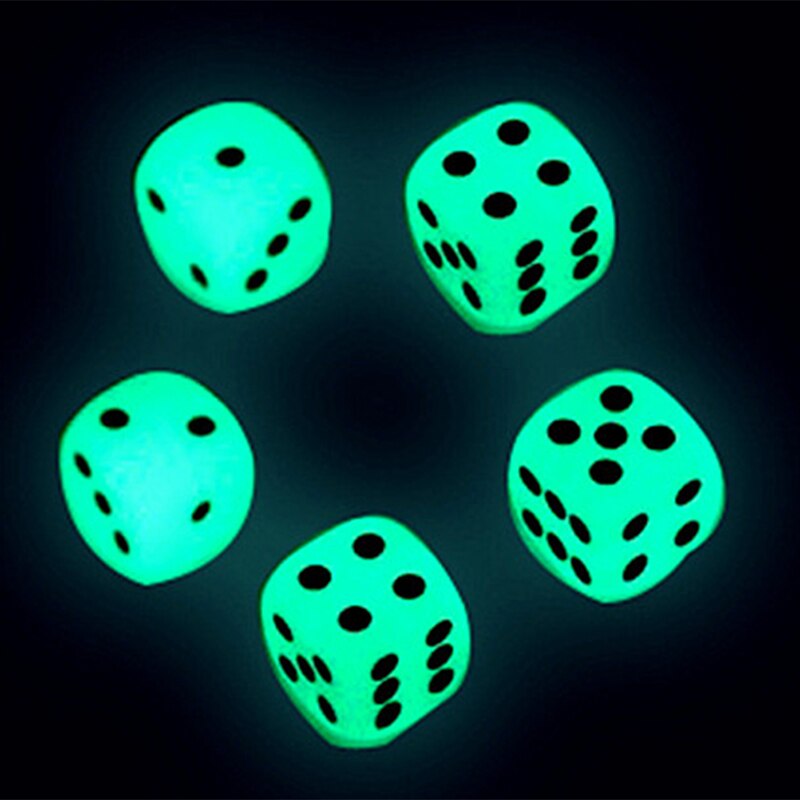 10Pcs Acryl 14Mm Lichtgevende Dobbelstenen 6-Zijdig Cube Lichtgevende Dobbelstenen Fun Board Game Bar Entertainment Spel Dobbelstenen