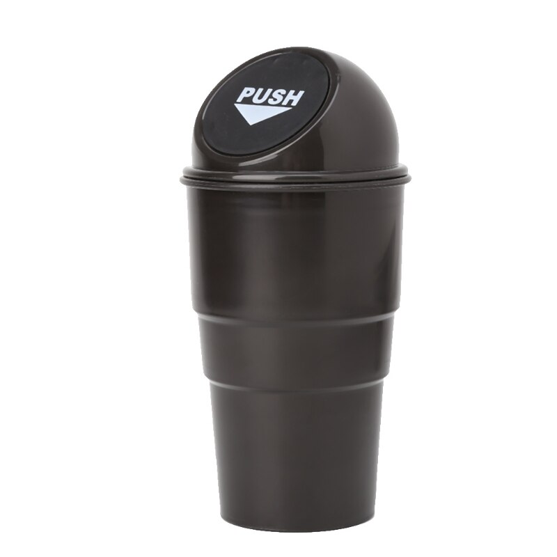 Black Plastic Cover Car Ashtray Trash Bin Garbage Container