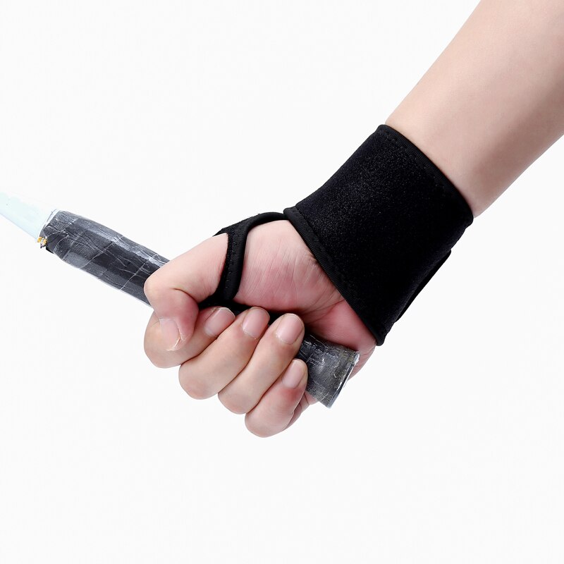 Cinturino avvolgente regolabile con foro per pollice nero sollevamento pesi manubrio pallacanestro supporto per polso da polso protezione per uso quotidiano supporto per polso