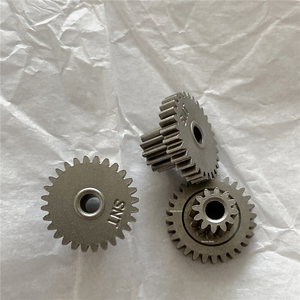 2PCS 0.5M 12T-28T 3mm HOLE Metal double gear 3mm-shaft free fit Variable speed reduction gear accessories