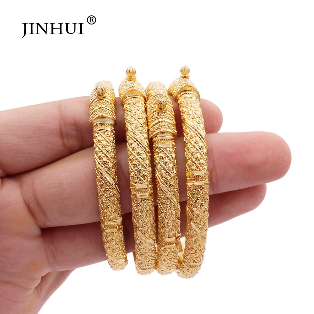 24K gold color can open bangles jewelry Ethiopian African Dubai Indian bracelet wedding for women bracelets