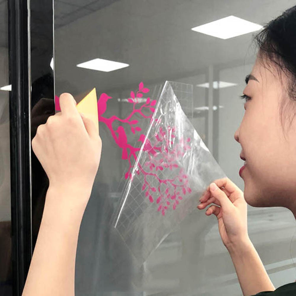 12 x 60 inch Vinyl Transfer Paper Tape Roll Cricut Adhesive Clear Alignment Grid Hotfix Paper Positioning Papers