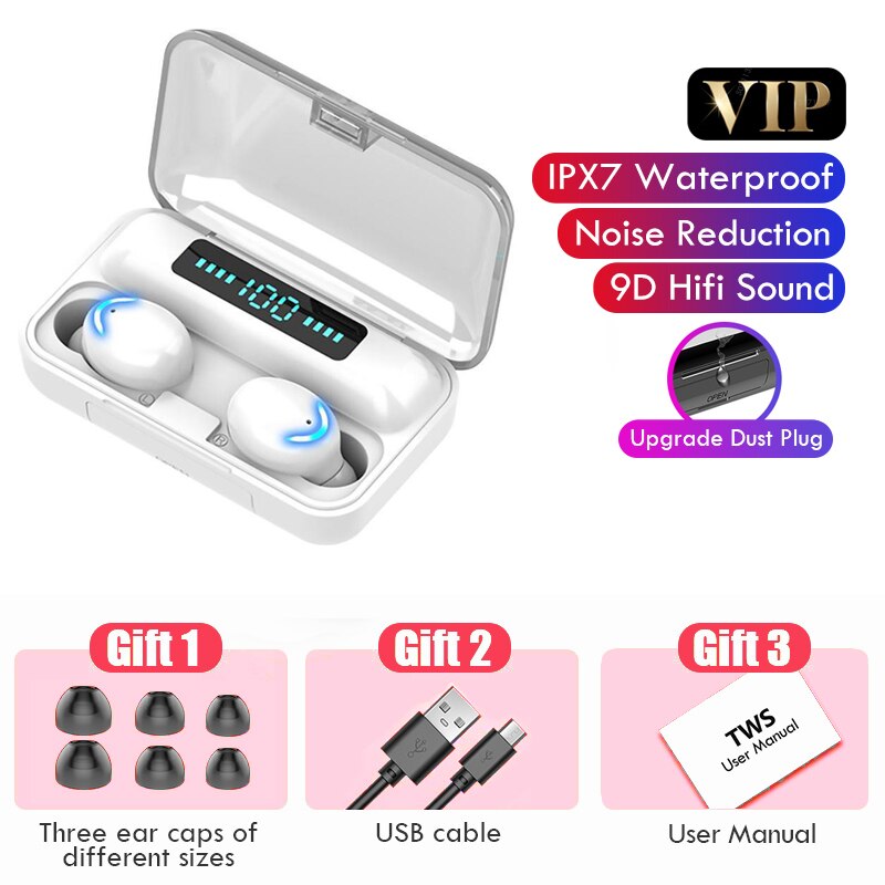 5 Color Optional 3D Stereo Headset TWS Bluetooth 5.0 Headphone with Mic Handsfree with Charging Case