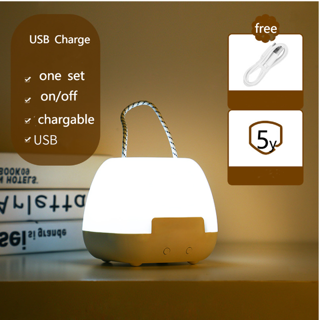 Lazychild Led Nachtlampje Usb Charge Met Afstandsbediening Draagbare Lamp Klok Slaapkamer Bedlampje Kinderen: white