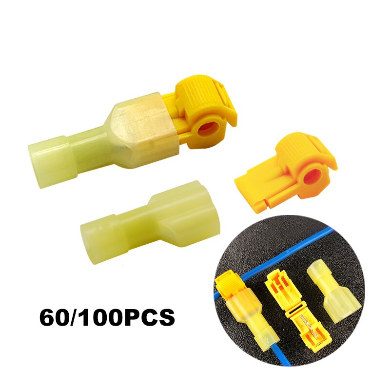 60/100PCS Quick Electrical Cable Connectors Snap Splice Lock Wire Terminals Crimp Wire Cable Connectors