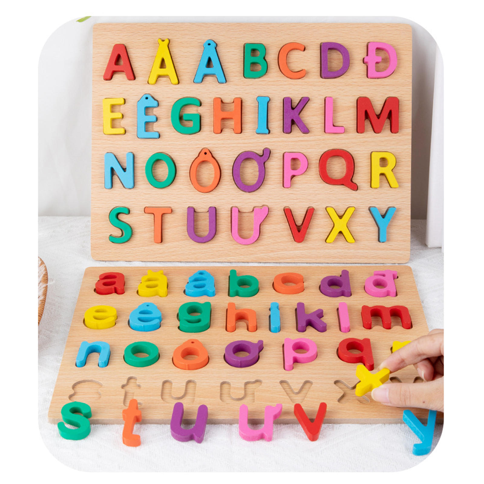 puzzle drewniane wietnamski alfabet poznawcze puzzle 3D zabawki edukacyjne zabawka ruchowa dla domu impreza przedszkole wiek 4-6 chłopców dziewcząt zabawki