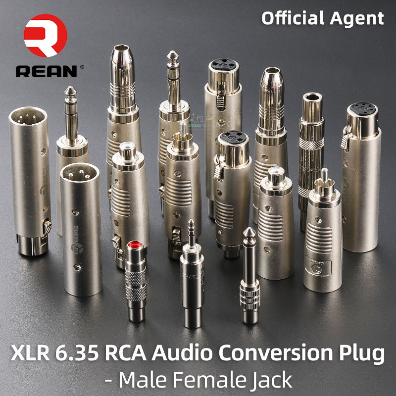 NEUTRIK's REAN Audio Video Conversion Adapter XLR to XLR, XLR to RCA, XLR to 6.35, 6.35 to RCA Female, 6.35 Female, 6.35 to 3.5