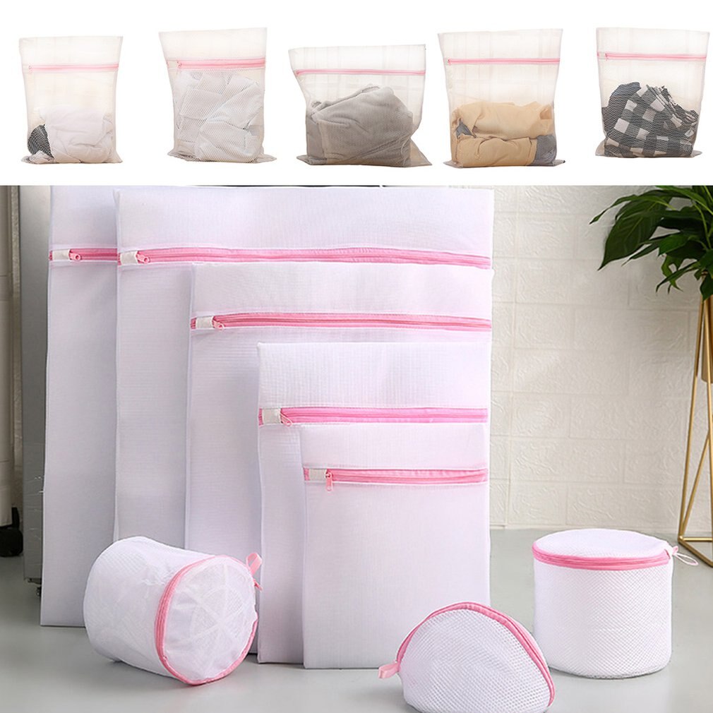 Zippered Mesh Laundry Wash Bags Foldable Underwear Washing Machine Clothes Protection Clothes Organizer