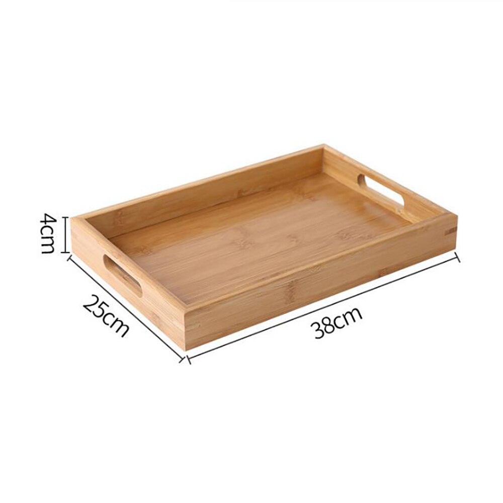 1Pcs Bamboo Wooden Tray Rectangular Tea Tray Solid Wood Household Kung Fu Tea Set Water Cup Tray Wooden Bread Wooden Dinner Tray: 38x25x4cm