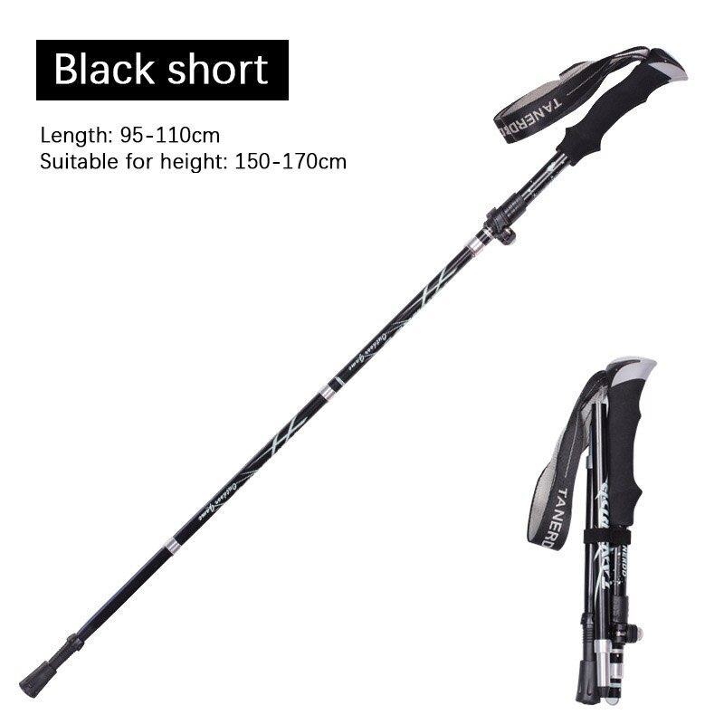 Spaserstokk karbonfiber lett karbon aluminium 5 seksjon ekstern lås utendørs fjellklatring fotturer: 1