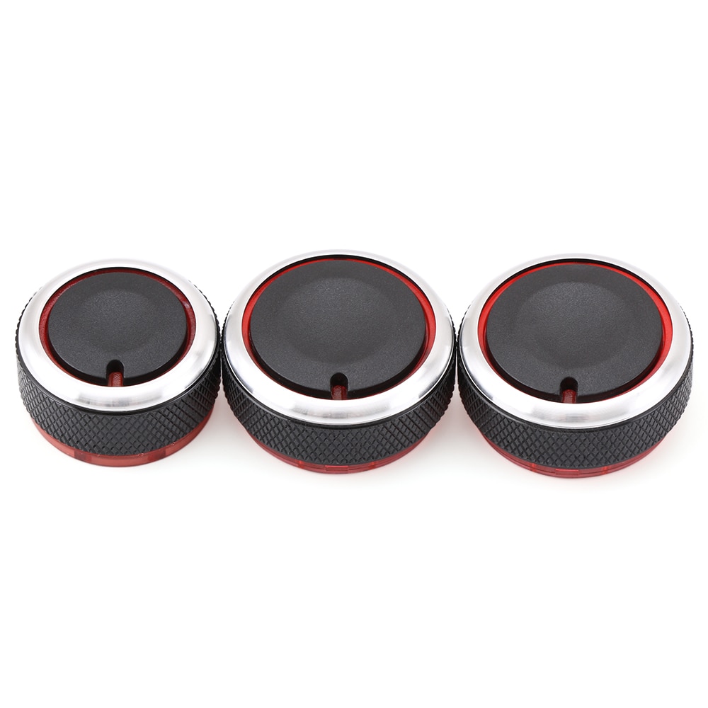 For VW POLO 2003 MK4 MK5 9N 9N3 6R 3pcs/set Aluminum Alloy Air Conditioning Knob AC Knob Heat Control Switch Button Knob