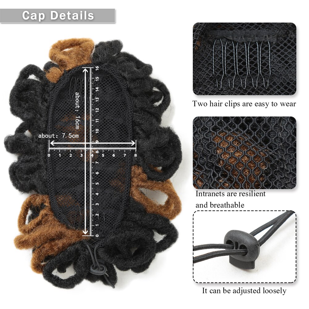 20.5 " dreadlocks chignon afro høj pust syntetisk hår knold hestehale klip i hår extensions snore hestehale hårstykker