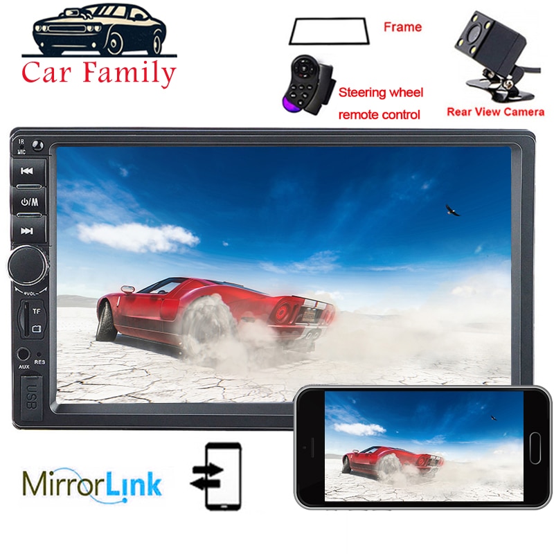 Auto Familie 2din Autoradio 7 Inch Touch Android Mirrorlink Speler MP5 Speler Autoradio Bluetooth Achteruitrijcamera Tape Recorder
