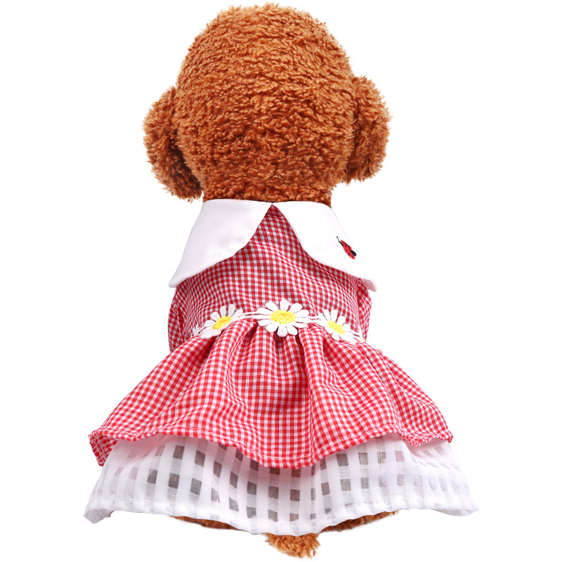 6 Colors Sweet Cat Dog Dress Summer Pet Clothes for Small Dogs Pets Dresses for Yorkies Chihuahua Puppy Cat Skirt disfraz perro