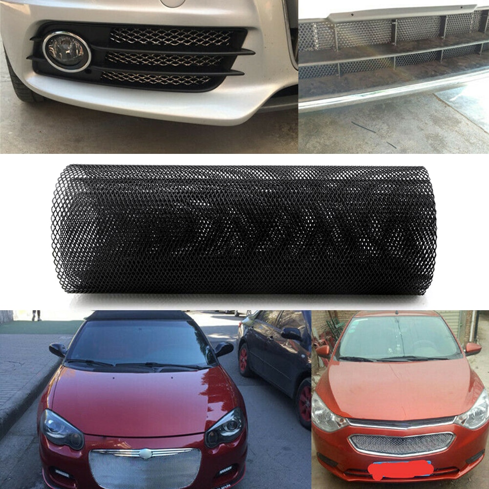 Universele doe-het-zelf hexagonale aluminium gaas grill afdekking auto bumper spatbord motorkap ventilatierooster net universeel zwart