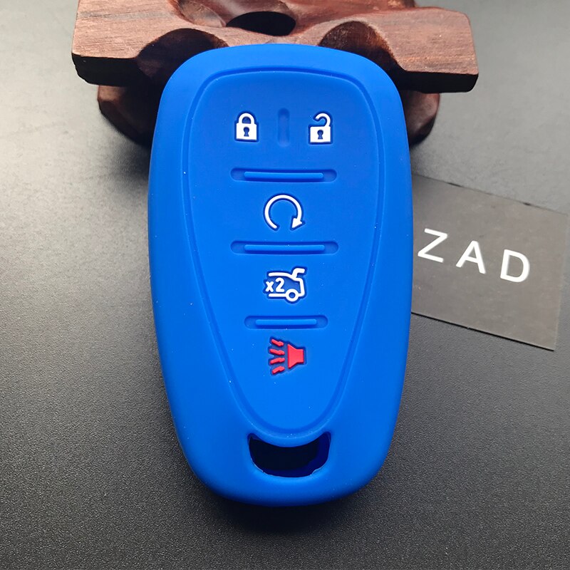 ZAD Silicone Car Key Cover Case For Chevrolet Cruze Malibu XL Camaro 5 button Smart Remote Key Case Jacket FOB