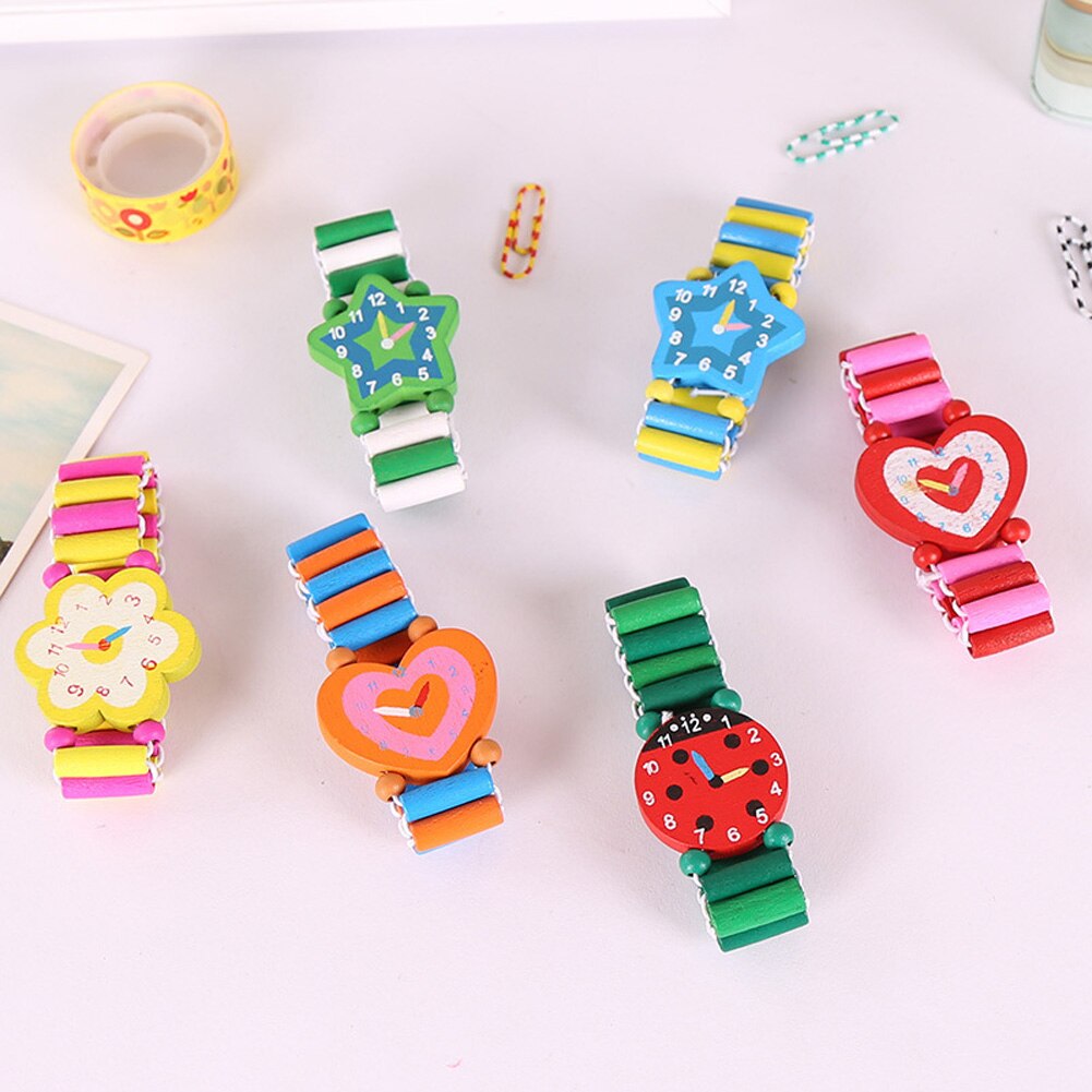 Stationery Children Babys Bracelet Wooden Crafts Wristwatches Student Watch Cartoon
