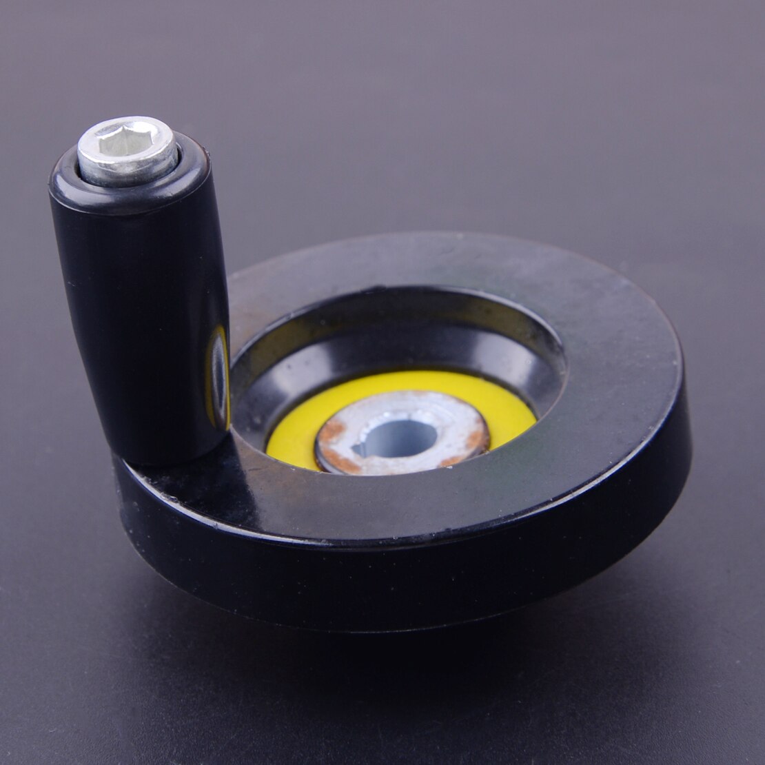 63mm M6 Lead Screw Rod Hand Wheel with Revolving Handle Grip Fit for Lathe CNC Cranking Milling Machine