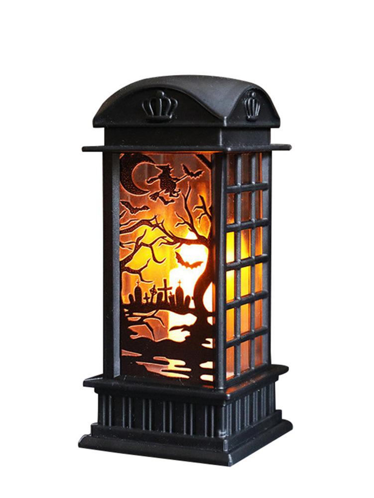 Halloween Night Light Pumpkin Lantern Retro Safe LED Night Light PVC Small Hand Lantern Home Party Decoration Candle Lamp