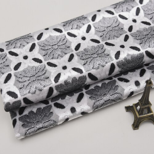 Brede 57 cm dikke europese stoffen bank jacquard gesneden pool fluwelen stof voor kussen kussen gordijn doe-het-zelf materiaal: Grijs 1