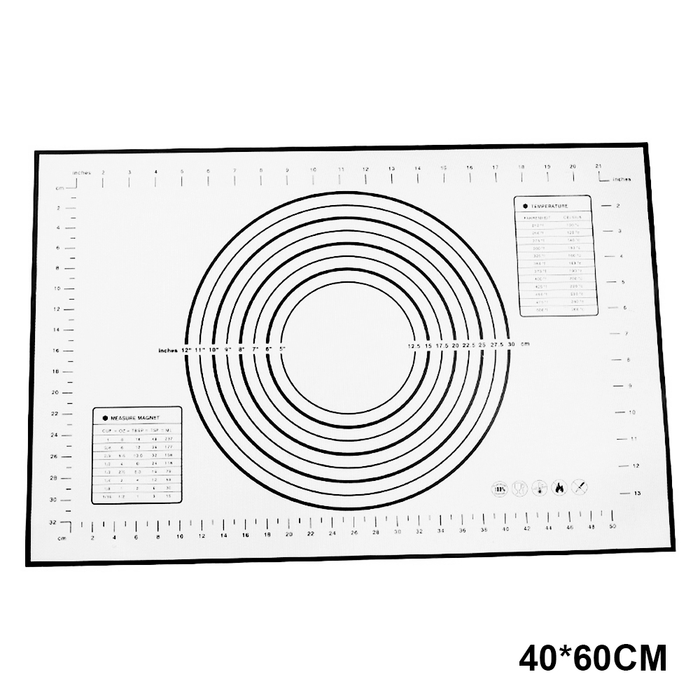 4 Size Silicone Baking Mat Pizza Dough Maker Pastry Kitchen Gadgets Cooking Tools Utensils Bakeware Kneading Accessories: 60x40cm