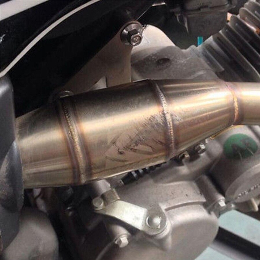 Universal Motorcycle Stainless Exhaust Pipe Muffler Expansion Chamber Bike