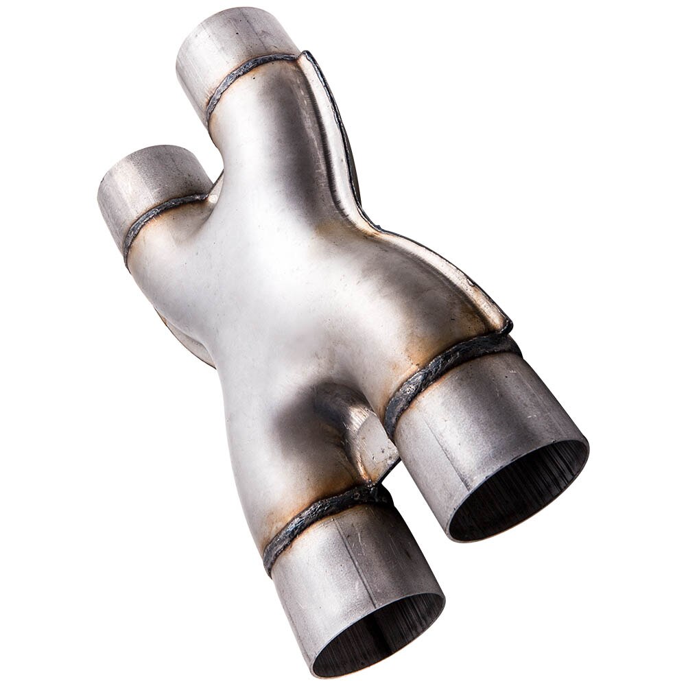 Universal X-Pipe Exhaust Tip 2.5" Dual Inlet 2.5"inch Outlet Crossover Tail Pipe