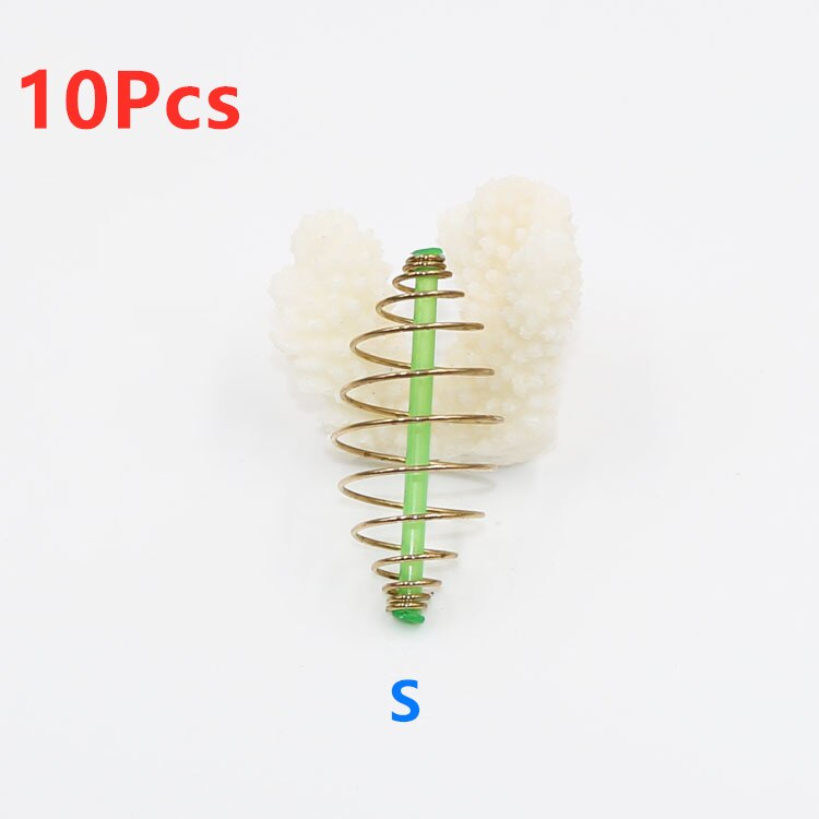 10/5 Pcs Fishing Bait Spring Lure Inline Hanging Tackle Stainless Steel Feeder Fishing Tools Fishing Accessories: 10Pcs S