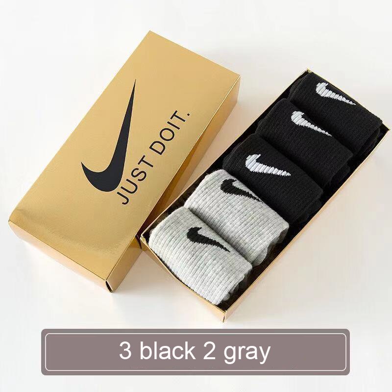 Original U NK EVERYDAY LTWT ANKLE 3PR Unisex Sports Socks( 3-5 Pairs ): 3 black 2  Gray long