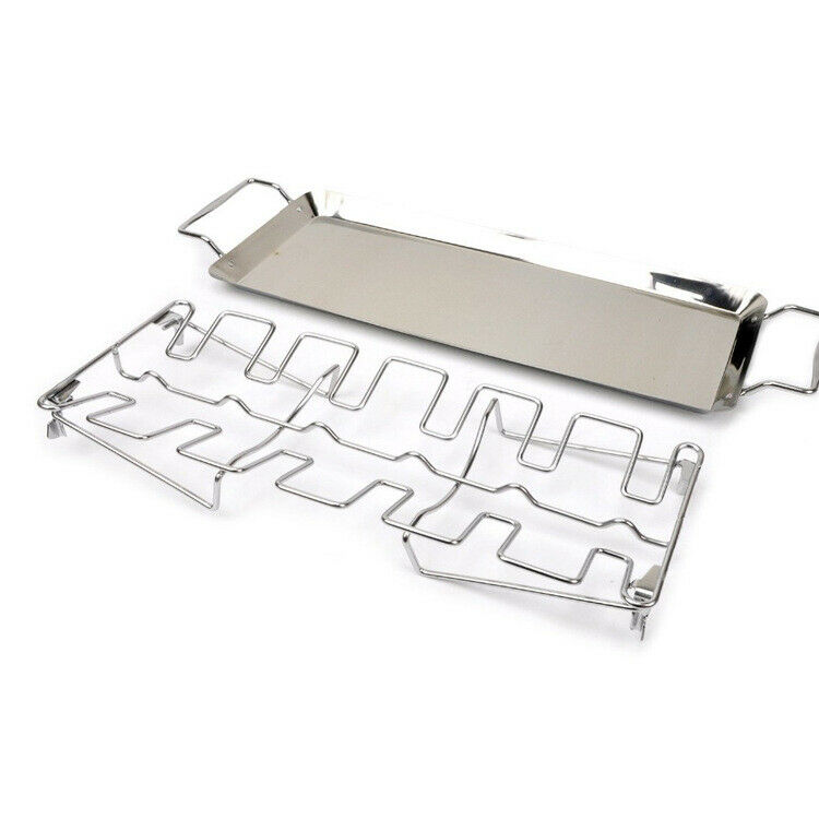 Faroot multi-purpose 14 fack kycklingbensvinge trumsticksställ ugn bbq grill rostfria hopfällbara grillställ