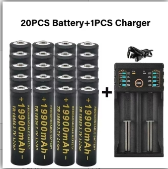 100% brand 18650 lithium battery flashlight with rechargeable battery 3.7V 19900mAh+201 charger for flashlights and other to