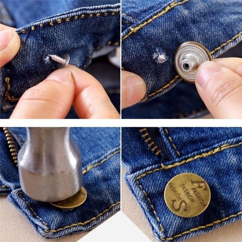 10Pcs 20Mm Metalen Knop Jean Knoppen Voor Jeans Gemengde Knop Kleding Accessoires