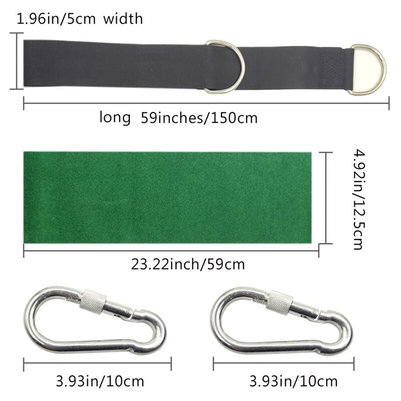 Outdoor Hammock Tree Swing Hanging Straps Kit 5Ft with Lock Hooks for Courtyard Garden Entertainment Game Playing