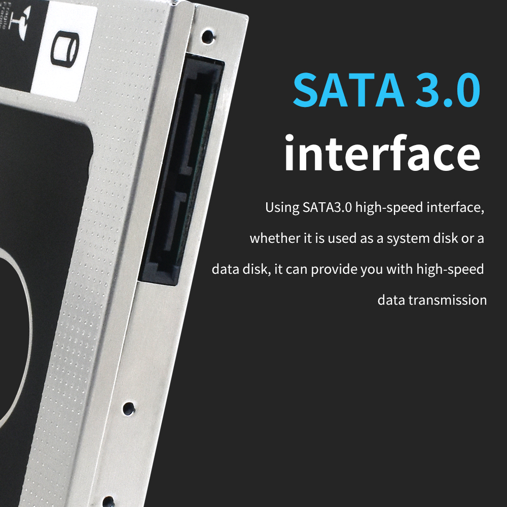 TISHRIC 9.5 12.7mm HDD Caddy SATA 3.0 2.5" Optibay SSD CD DVD To HDD Case Aluminum Universal Enclosure For Laptop CD-ROM DVD-ROM